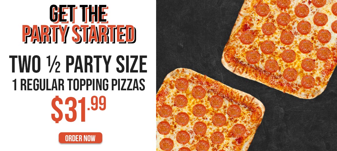 2-Half Party Size 1-Topping Pizza