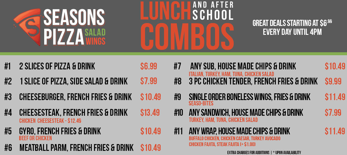 New Lunch Specials Starting $6.99