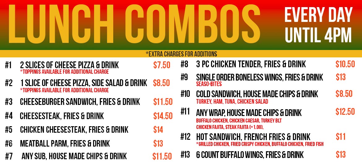 New Lunch Specials Starting $6.99
