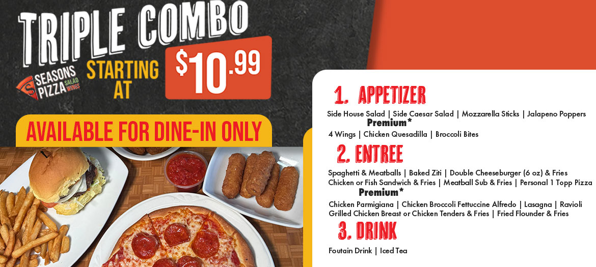 Triple Combo Dine In Only $10.99